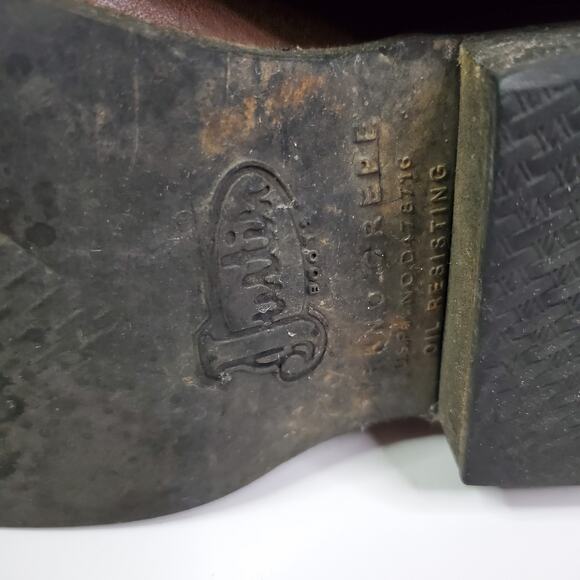 Justin mens cowboy boots 11 Red Almond Toe Style #5538 - Picture 8 of 8